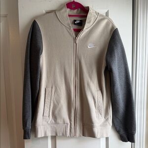 Nike Beige and Charcoal Zip-Up Jacket